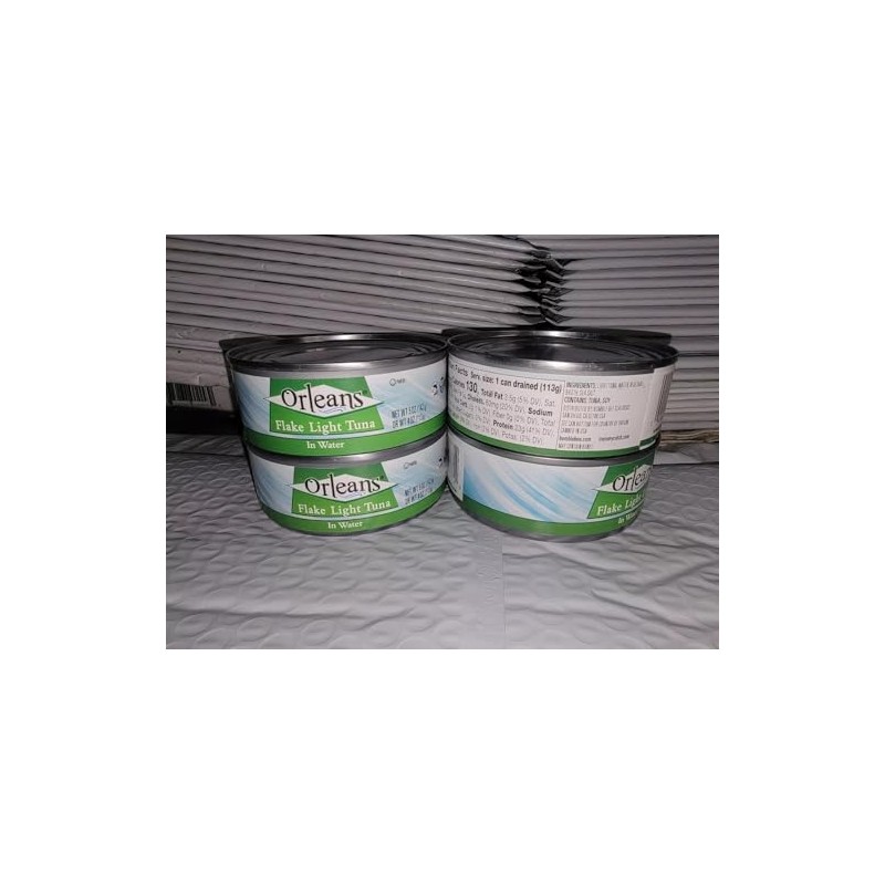 Orleans Flake Light Tuna in Water 5 Ounce Cans (Pack