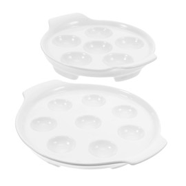 LIFKOME 2pcs Ceramic Escargot Baking Dish French Style Snail Platter High-Temperature Resistant for BBQ and Family Gatherings Elegant Serving Plate for Gourmet Experience