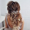 PAGOW 2 Pcs Bridal Hair Comb, Clear Rhinestone Hair Accessories,