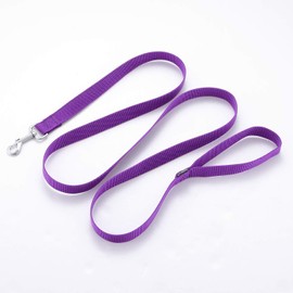 Siumouhoi Strong Durable Nylon Dog Training Leash, 1 Inch Wide Traction Rope, 6 ft 10ft 15ft Long, for Small and Medium Dog (Purple, 15 Feet)