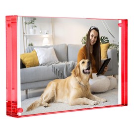 RED COLOR EDGE MAGNET FRAME by CANETTI � 3.5"x5"