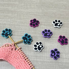 SPANSEE 8 PCS Dog Paw Knitting Needle Stoppers, Knitting Needle Point Protectors, Knitting Needle Caps, Knitting Tools, Knitting Accessories, Knitting Supplies fit Size 2-13 (2.75mm-9mm) Needles