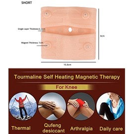 Magnetic Knee Pads, 1 Pair Breathable Silicone Knee Brace Pads, Open Patella Knee Stabilizer Magnetic Knee Compression Sleeves Knee Protection Pads for Ligament Injury Recovery Running (Short style)