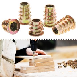 Faankiton Pack of 100 Threaded Insert Nuts, Inserts Screw-In Sleeves, Threaded Insert Furniture Hex Assortment for Wooden Furniture, Threaded Inserts Wood Screw Nut (M8 x 15 mm, M8 x 20 mm)