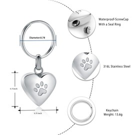 Cremation Jewelry Urn Keychain for Pet Human Ashes Dog Cat Keepsake Memorial Urn Keychain Ash Holder for Women Men