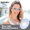 KoKoBin 2 Pack Oprah Style Reading Glasses for Women Blue