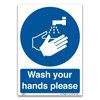 Wash your hands please Sign - A4 1 mm Rigid
