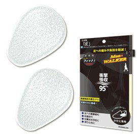 OLUAGE Men's Insole, Pad, Anti-Abrasion, Shock Absorption, Prevents Fatigue, Heels, Ankles, Fingers, Leather Shoes, Boots, Shoes, Transparent, Pack of 2 (Heels)