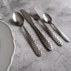 LunaLux Cutlery Set Hammered Silver 16-Piece Stainless Steel Flatware BestWayDigital