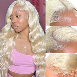 Alimoonbeam 613 13x6 Lace Front Wig Human Hair 200 Density Blonde Body Wave Lace Front Wigs Blonde Human Hair Hd Lace Frontal Wig 13x6 (20 Inch)