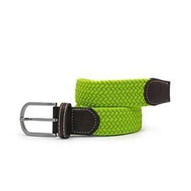 Swole Panda Unisex Recycled Woven Belt, Elastic Belt for Men and Women, Belt Buckle Stretch Woven Belt - Lime Green