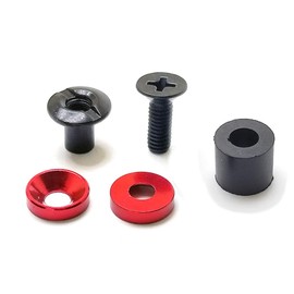 Stainless Steel Chicago Screws Replacement Screws with 9mm Rubber Holster Retention Assemblies (Red Color,9mm Rubber pad,12 Sets/Bag)