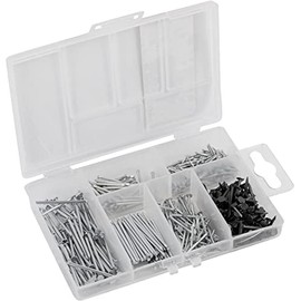 Connex DP8500117 Nail Assortment 650 Pieces – Wire Pins & Comb Purposes in Set – Pre-sorted in Practical Plastic Box – Suitable for Home, Workshop etc. Nail Set / Assortment Box