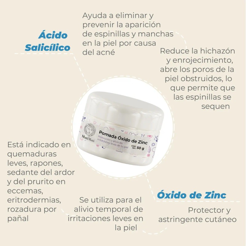 Crema Oxido De Zinc Rozaduras, Quemaduras Matimati 50gr