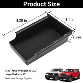 smnuxwm Front Under Seat Storage Organizer Tray For Jeep Wrangler JL JLU 2018-2025 & Gladiator JT Truck 2020-2025,ABS Plastic Hidden Storage Box For Jeep Wrangler Accessories