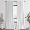 White Linen Black Out Curtains for Living Room 120 Inches