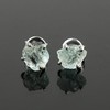 Natural Blue Aquamarine Studs Earring Pair for Women, Gemstone Crystal,