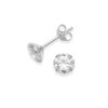 Sterling Silver Cubic Zirconia Earrings - 6mm Round Cubic Zirconia