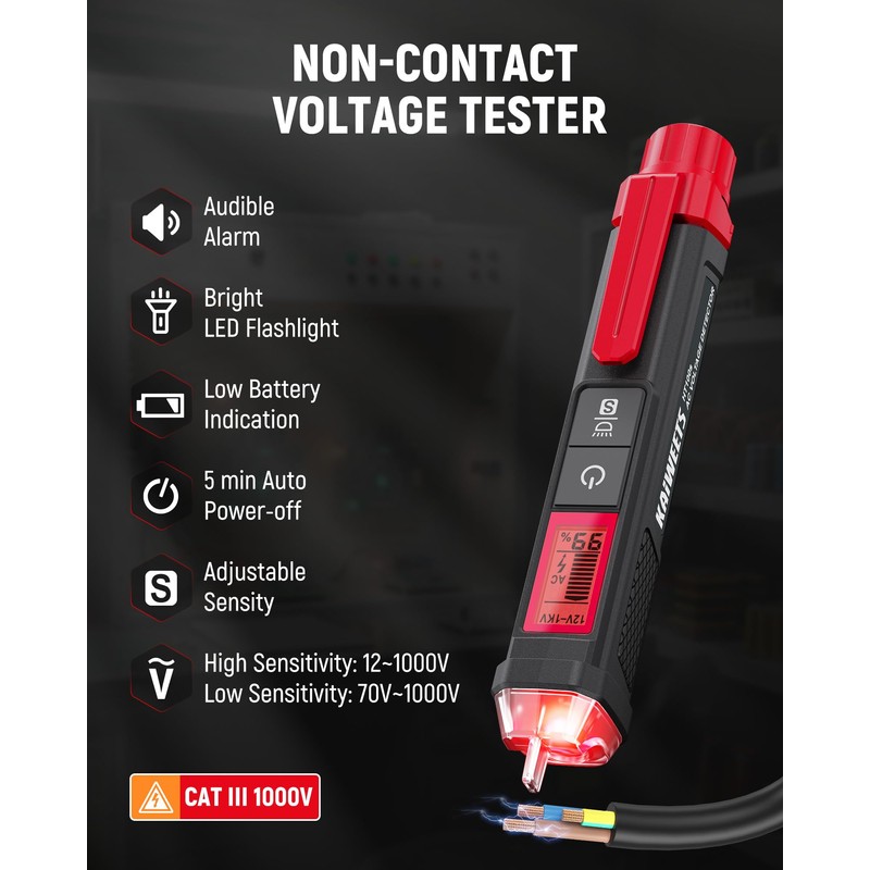 KAIWEETS Electrical Test Kit KIT01, Digital Multimeter, Smart Non-Contact Voltage