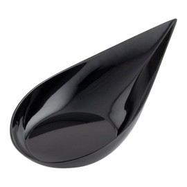 Restaurantware 4 x 2 Inch Teardrop Spoons 100 Appetizer Spoons - Disposable Indented Basin Black Plastic Tasting Spoons For Weddings Or Catering