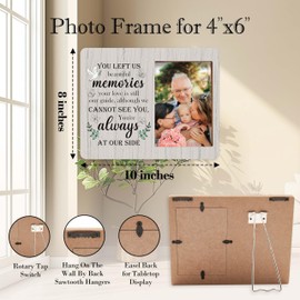 Memorial Picture Frame, In Loving Memory Wood Photo Frame, Sympathy Gifts Bereavement Gifts for Loss of Mom Dad Grandparents, You Left Us Beautiful Memories Frame, Funeral Remembrance Gifts -d03