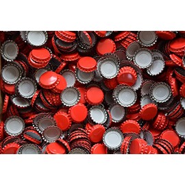 Crown Caps for Sealing Conventional, Reusable Bottles, Pack of 100, Red
