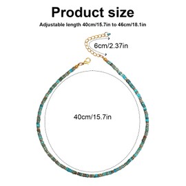 Shell Necklaces, Beaded Necklace Surfer Beach Necklace Beach Shell Necklace for Women Summer Jewelry (teal)