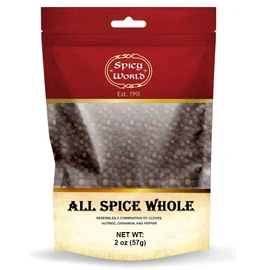 Spicy World Whole Allspice Berries 2oz (57g) – Premium Quality, Natural & Vegan, Aromatic All Spice for Cooking, Baking & Pickling