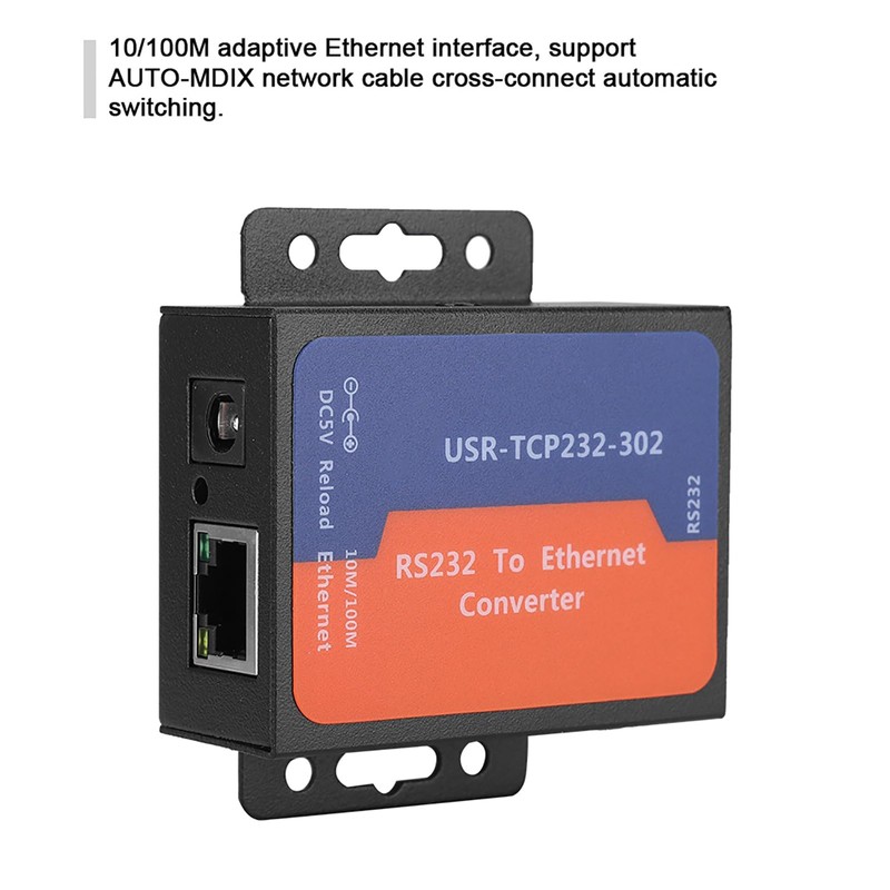 EBTOOLS Mini Servidor Serie, Convertidor RS232 a Ethernet TCP/IP con