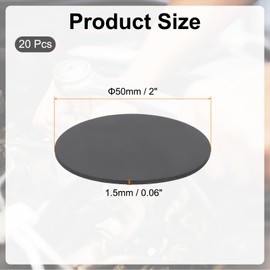 PATIKIL Rubber Solid Discs Washers, 20 Pcs 50mm OD x 1.5mm Thick Rubber Round Gasket Pad Bushings Spacer Washer for DIY Gasket Craft, Black