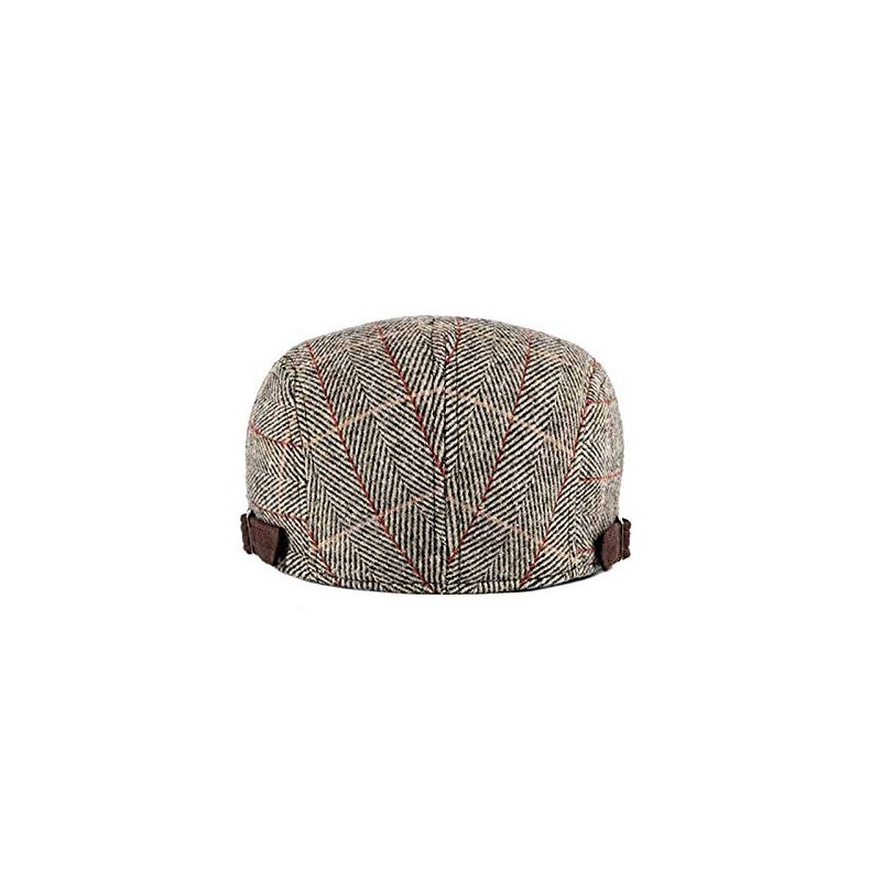Anshili Men's Flat Cap Women's Checked Ski Hat Newsboy Cap