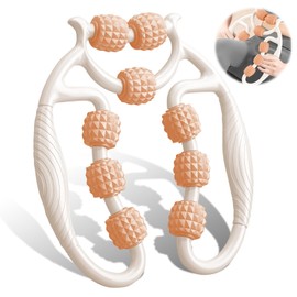 HYran Massage Roller, Massage Roller Legs, Massage Roller with Handle Leg, Massage Roller (White + Orange)