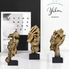 aboxoo 3 Pcs Thinker Statue, Silence is Gold Abstract Art