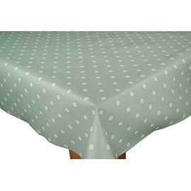 Karina Home Duck Egg Green Dotty PVC Wipe Clean Tablecloth 140cm x 140cm