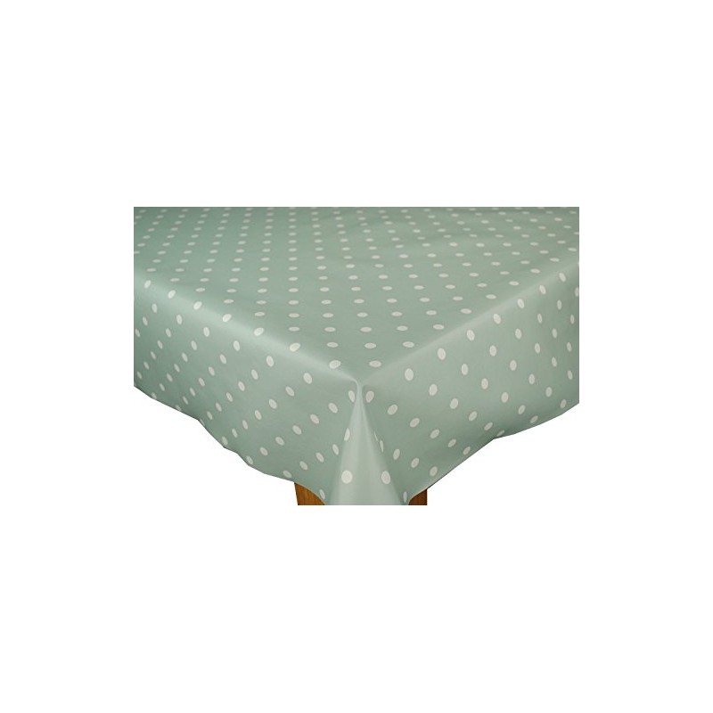 Karina Home Duck Egg Green Dotty PVC Wipe Clean Tablecloth