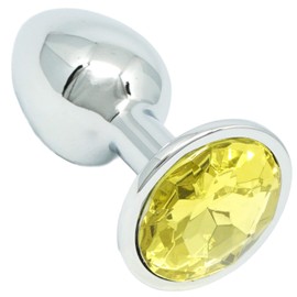 Praxia Jewelry, Plug, Small, Maximum Diameter 1.1 inches (2.8 cm), Yellow, Lotion/Cleaning Cloth Included