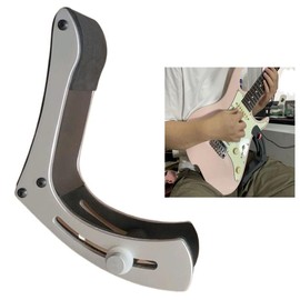 TUOREN Electric Guitar Rest Guitar Foot Stool Adjustable Professional Electric Guitar Support Plastic and Metal Guitar Footstool Leg Stand Guitar Lifter for Guitar Players Silver