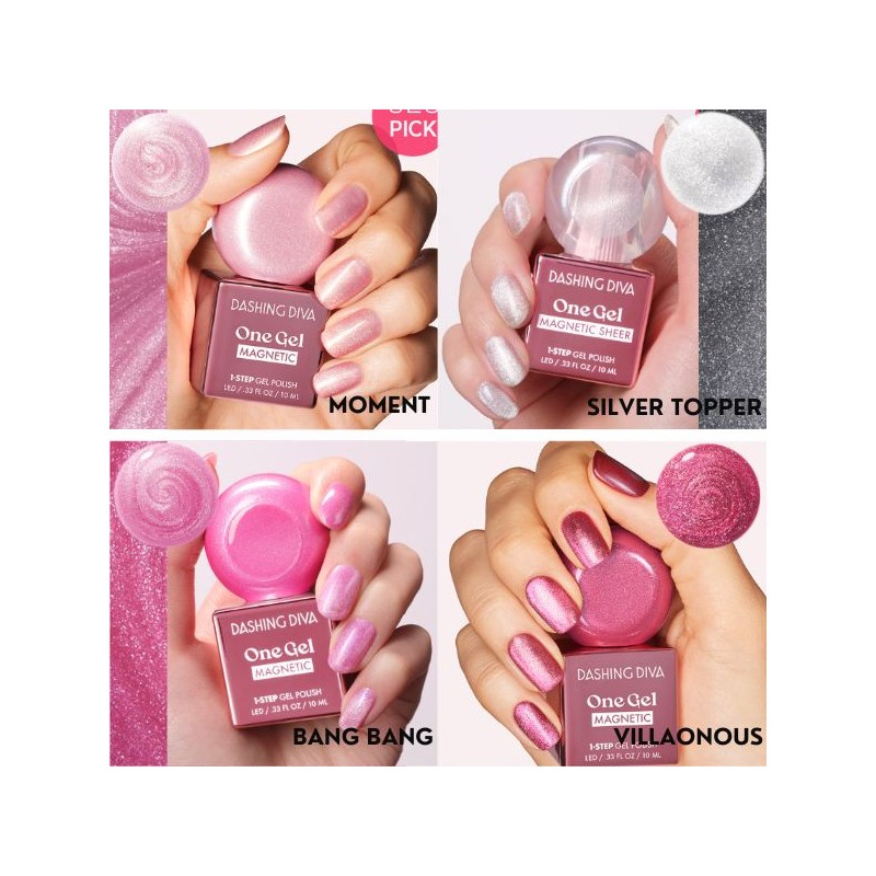 DASHING DIVA One Gel Color/Magnetic/LED Lamp Set, One gel Color:ATTENTION