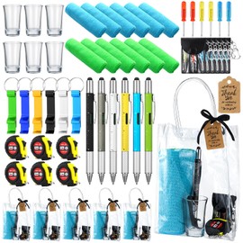 Leinuosen 6 Set Baby Shower Prizes for Men with Cleaning Cloth Bottle Opener Screwdriver Tape Measuring Keychain Multi Tool Pen Gift Bag Baby Shower Game Prizes for Winner Bachelor Party (Blue, Green)