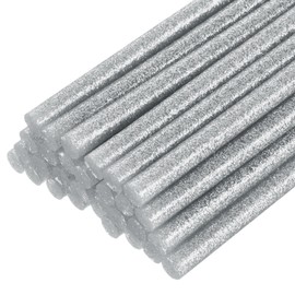uxcell 30pcs Full Size Hot Glue Gun Sticks 8-inch x 0.27-inch High Sticky Small Hot Glue Sticks for Glue Gun, Glitter Silver