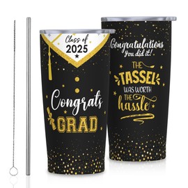 PIOYE 2025 Graduation Gifts for Him, Graduation Gifts Tumbler 20oz for Men, Class of 2025 Graduations Gift for Her, PHD Masters Degree/High School/College Graduation's Travel Mugs Coffee Cup