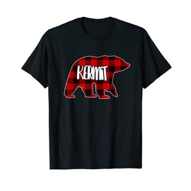 Mens Kermit Bear Custom Red Buffalo Plaid Christmas Pajama T-Shirt