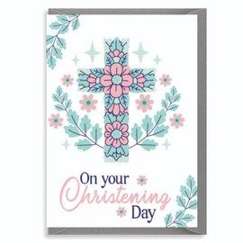 Christening Cards, Christening wishes, Christening Cards for parents, (Cross - on your christening day)