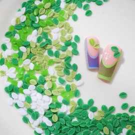 100 PCS Green Leaf Nails Charms 3D Resin Nail Art Supplies Spring Summer Green Leaf for Acrylic Nails Nail Gems and Charms Kawaii Nail Charms for Women DIY Nail Art Decoration
