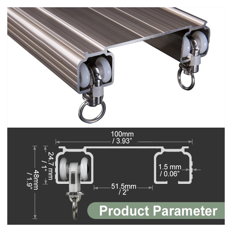 ZSHINE Curtain Rail Track Ceiling or Wall Mounting Heavy-Duty Curtain