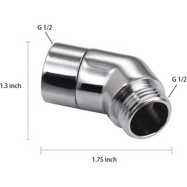 ZUJIACUN Handheld Shower Head Elbow Adapter G1/2" Shower Connector 45 Degree Adapter Solid Brass showerhead Elbow Adapter for Most Standard Shower Systems