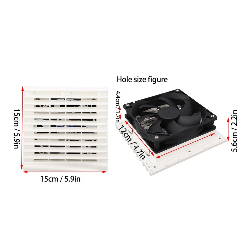 Side Exhaust RV Vent Fan Louvered Grid Odor Remove Silent