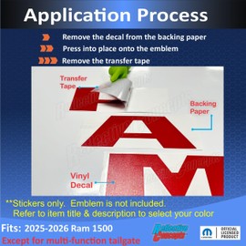 RAM Tailgate Emblem Overlay Decal Stickers 2025-2026 Ram 1500 (Color: Reflective Light Silver)