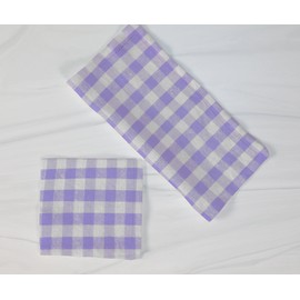 lovemyfabric Poly Cotton Gingham/Checker Print 18"X18" Dinner Napkins for Dinner, Buffet Tables & Outdoor Picnic (4, Lavender)