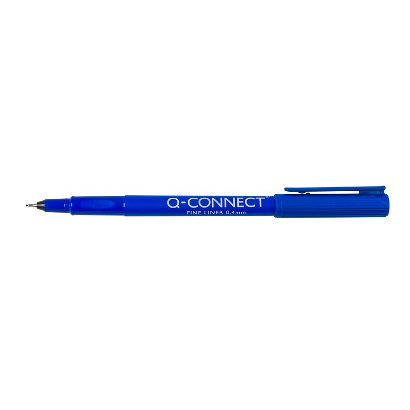 Q-Connect Blue 0.4mm Fineliner Pen (Pack of 10)